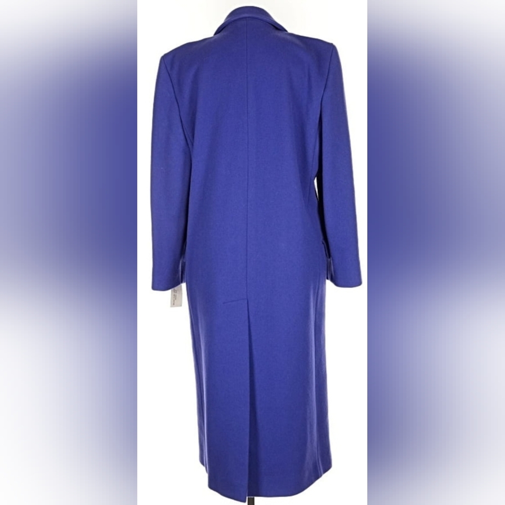 Perry Ellis Royal Blue Wool Coat - Picture 2 of 5